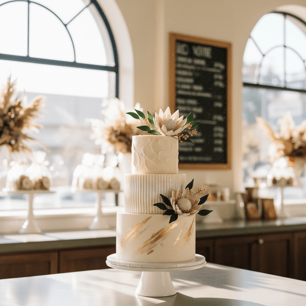 Wedding cake by Hansen's Cakes