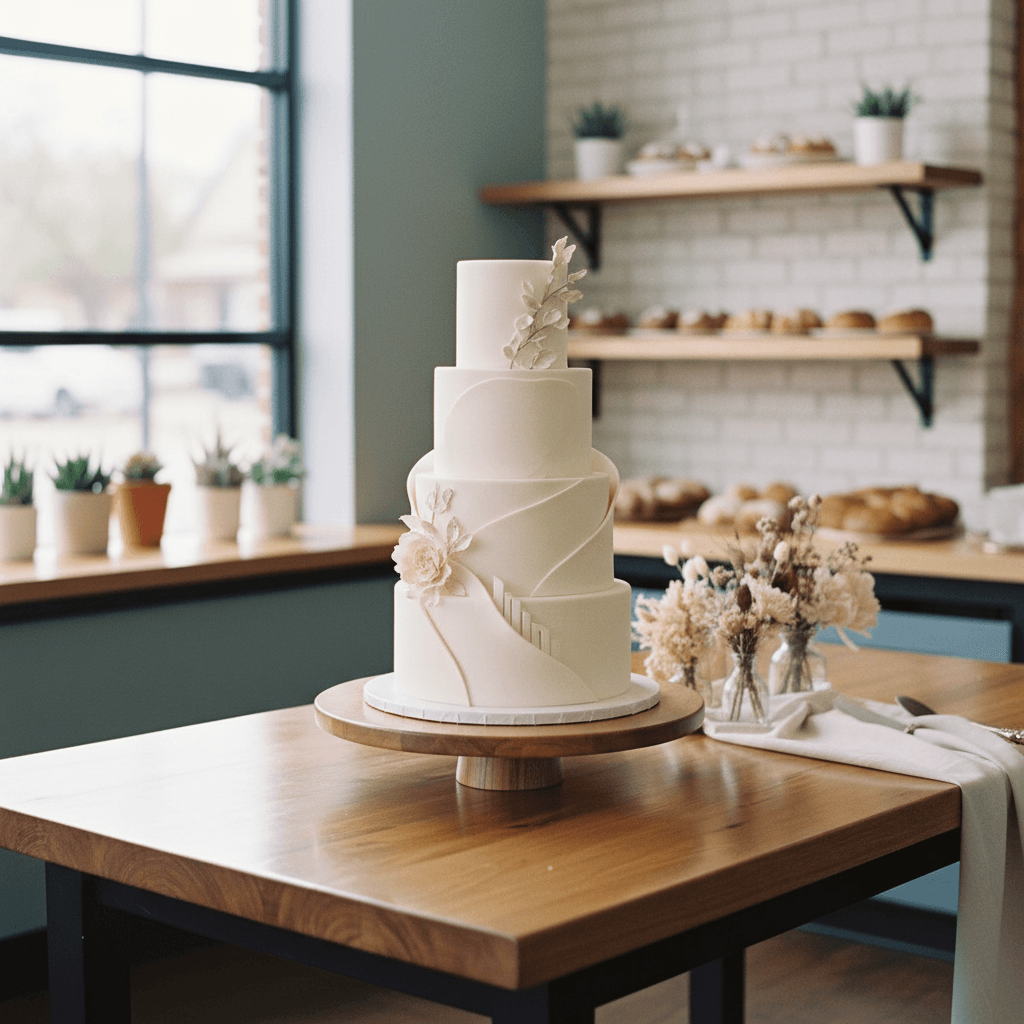 Wedding cake by Fondant Wonders LLC