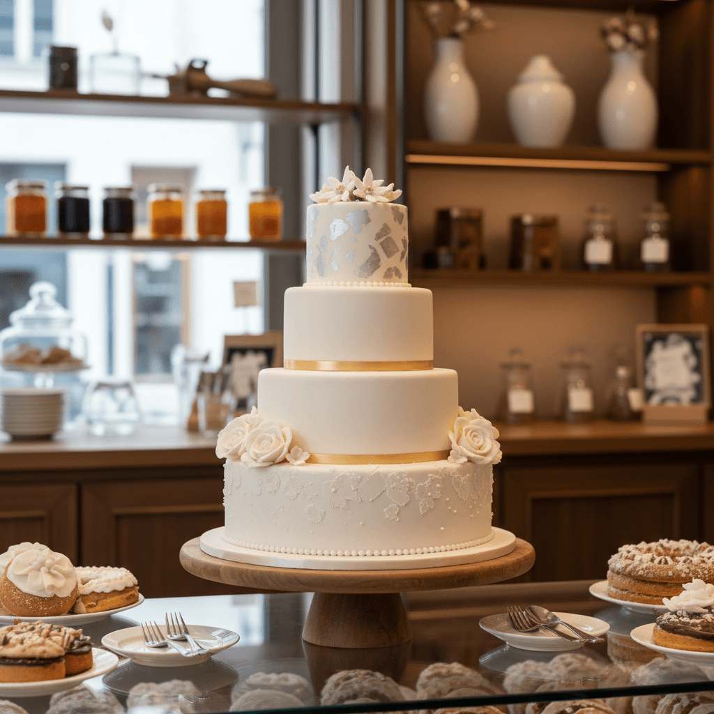 Wedding cake by We Eat Fine Cafe