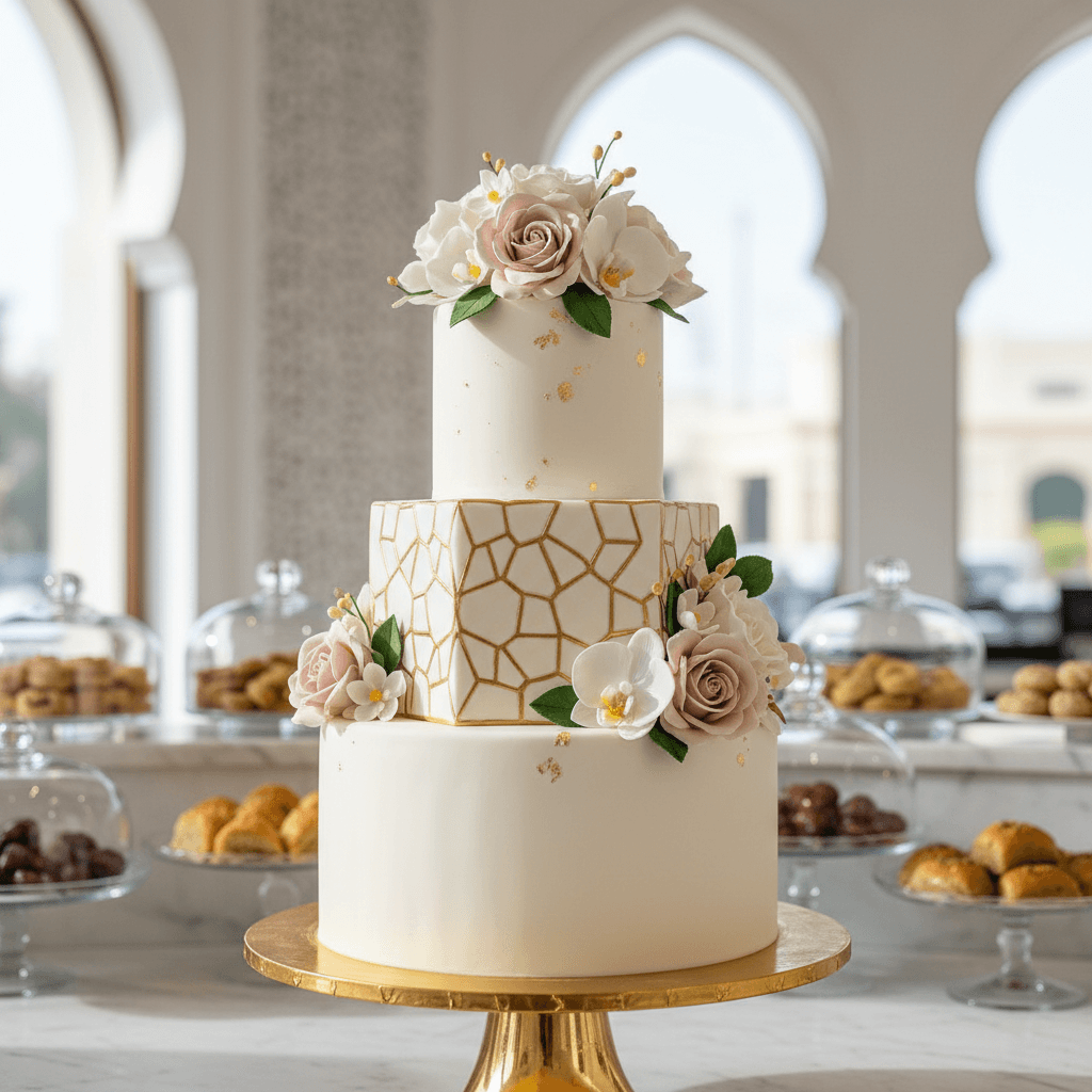 Wedding cake by The House of Cakes Bakery Dubai