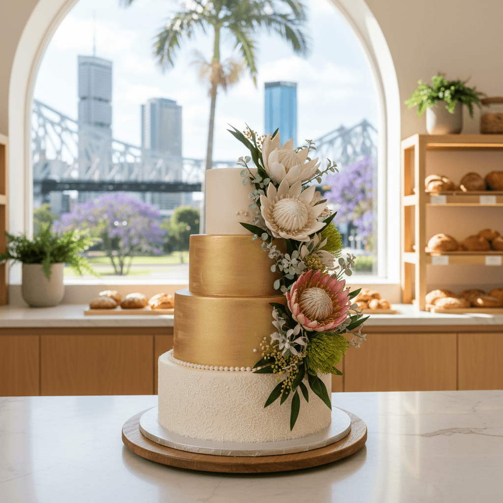 Wedding cake by Eclair at the Bay
