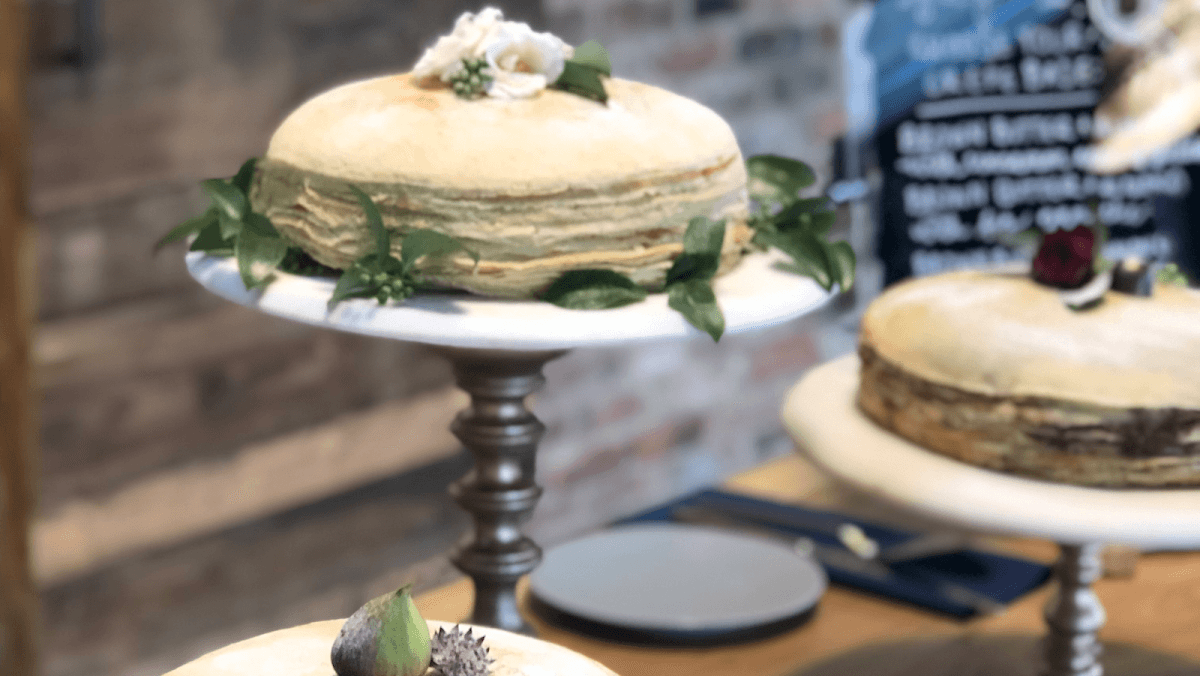 Wedding cake by The Crepe Cakerie