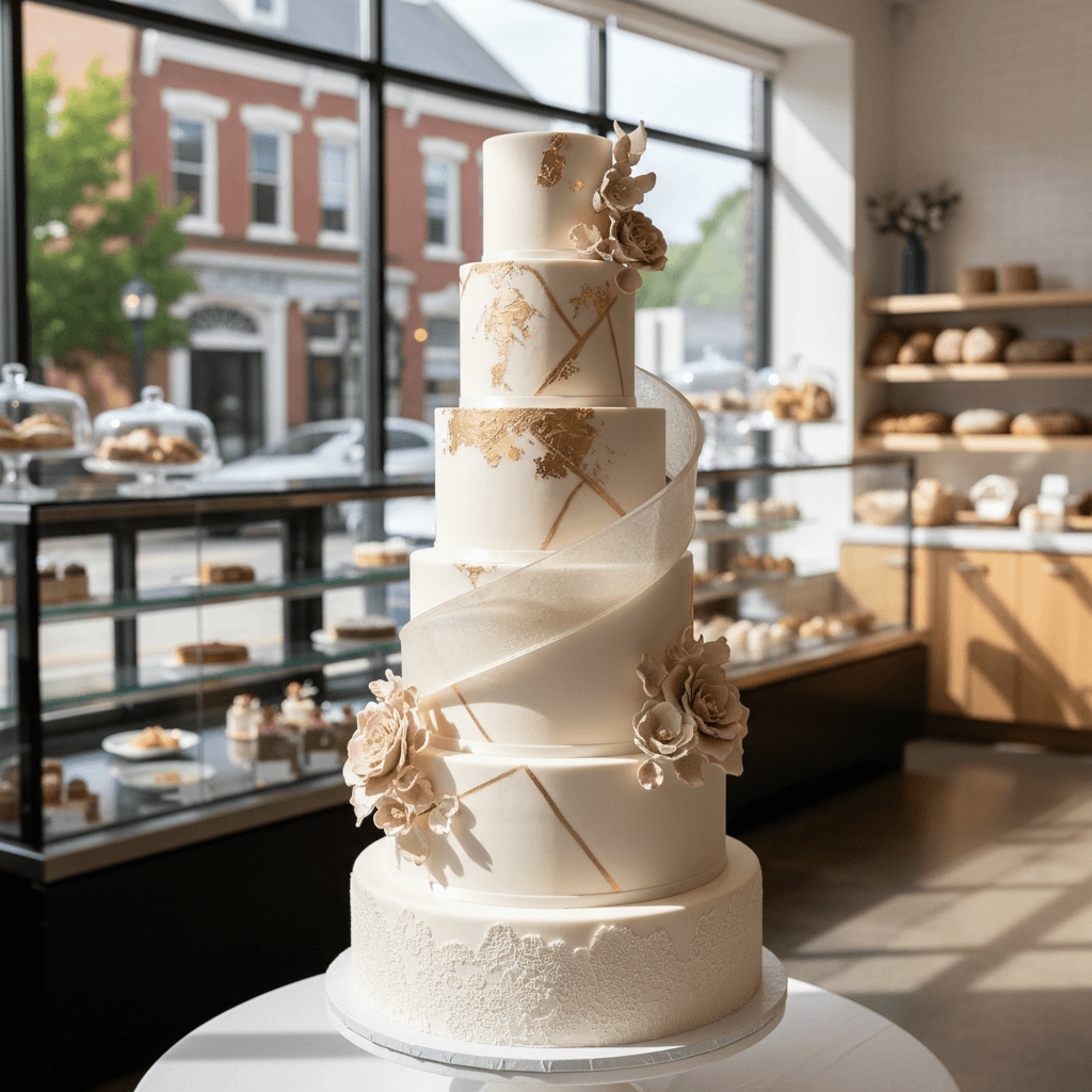 Wedding cake by Marianne Tayloe Cake Design LLC