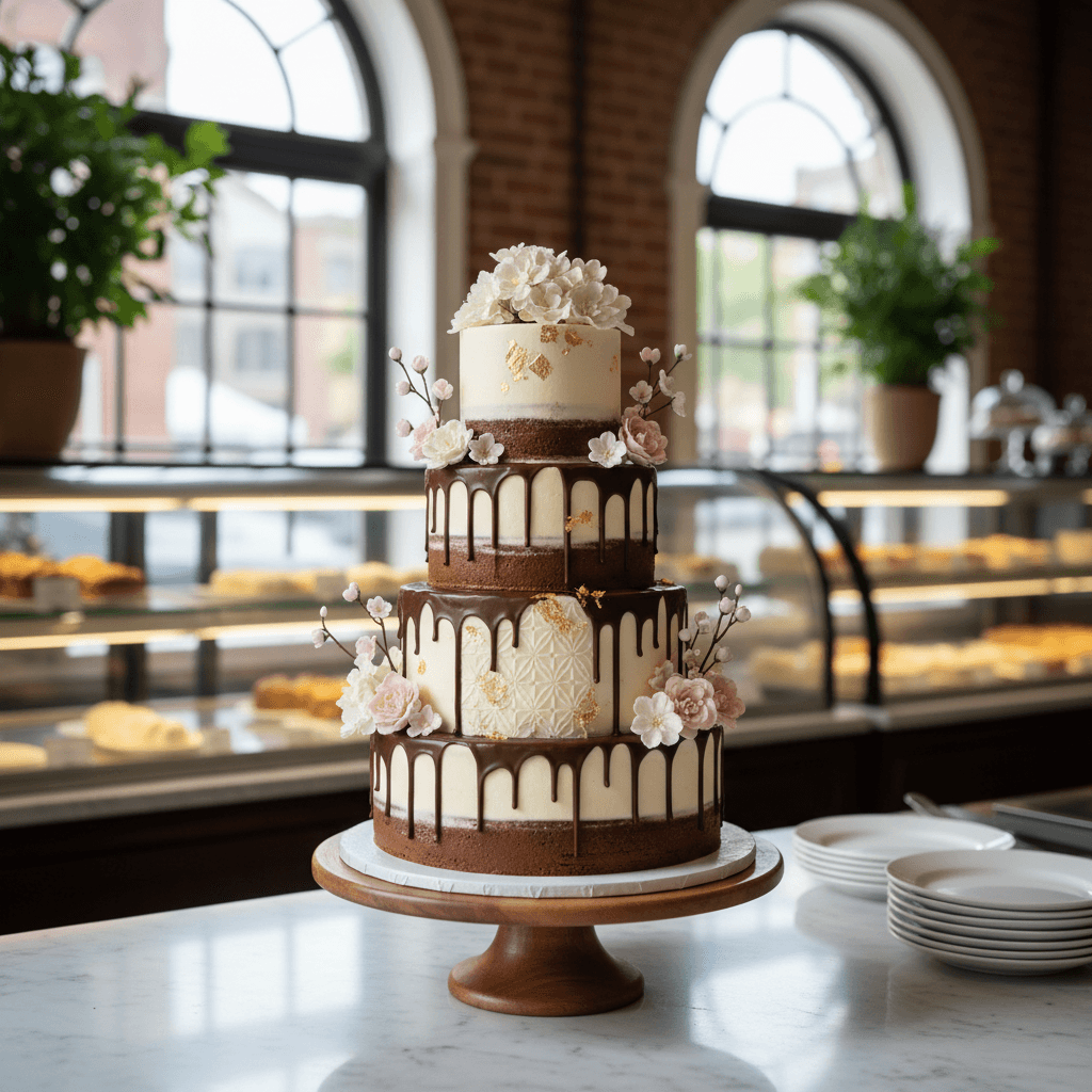 Wedding cake by Silver Whisk Bake Shop & Chocolatier