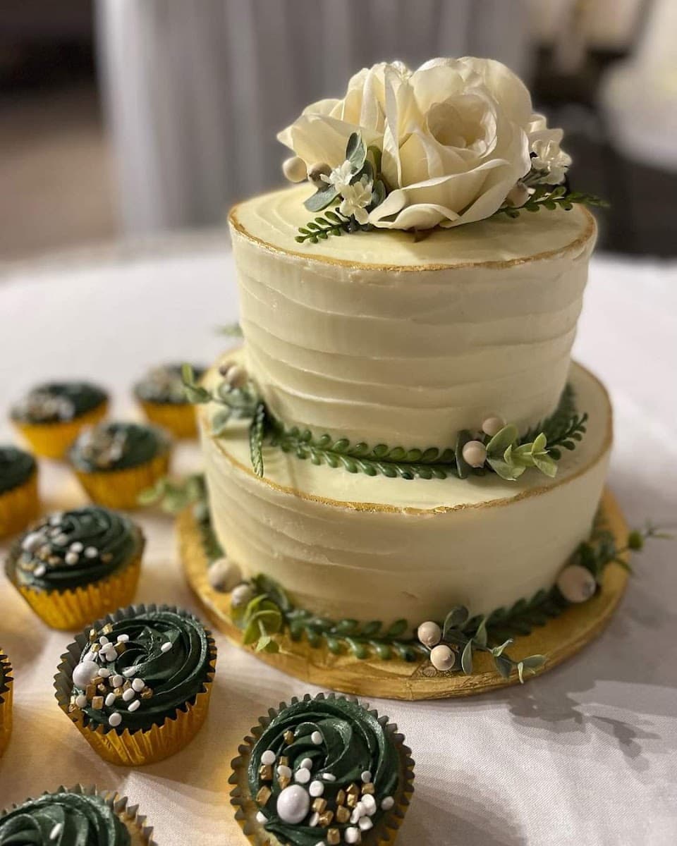 Wedding cake by Aly's Scratch Bakery