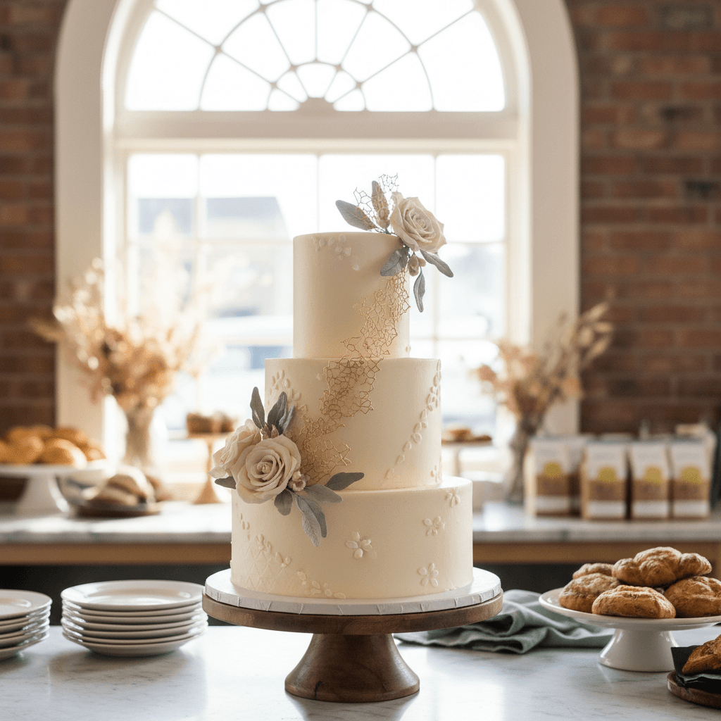 Wedding cake by Sarah Bellum's Bakery & Workshop
