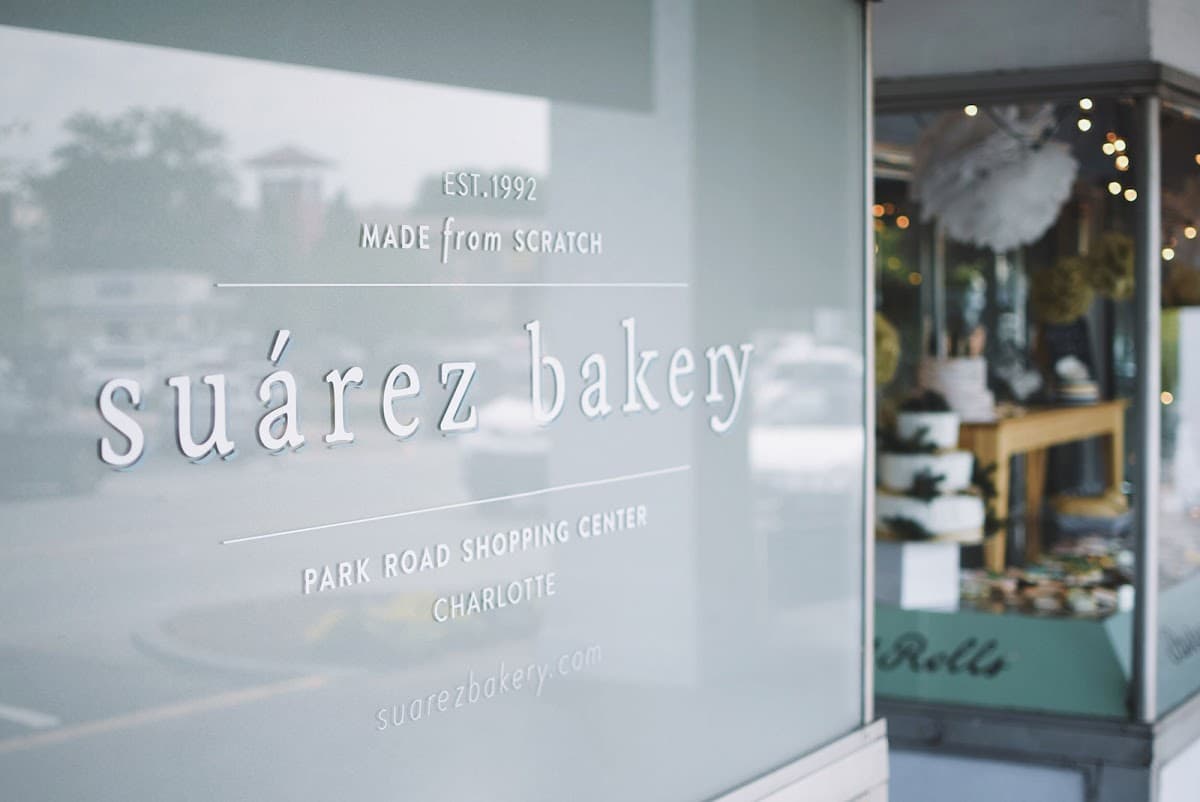 Wedding cake by Suárez Bakery in Charlotte, NC