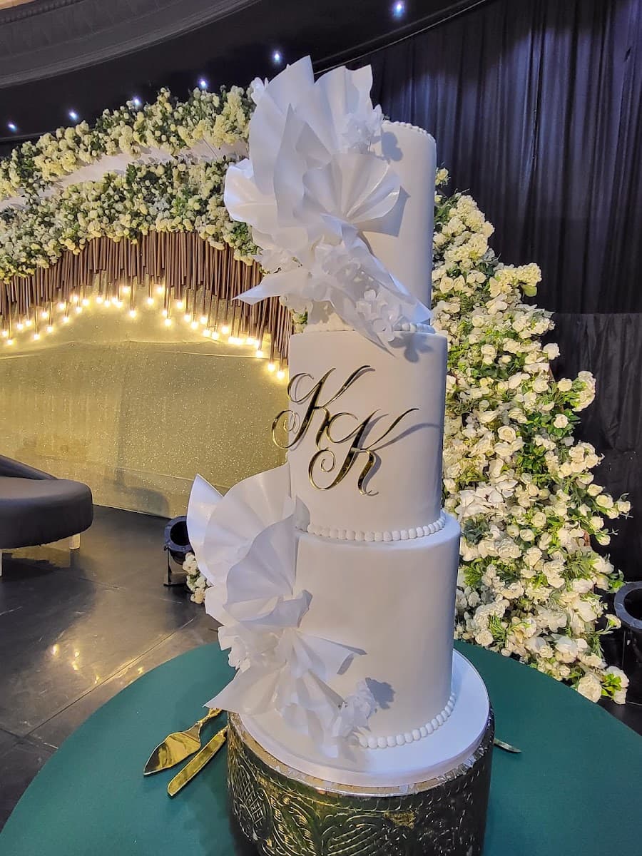Wedding cake by Sugar Coated Cakes in Durban, ZA